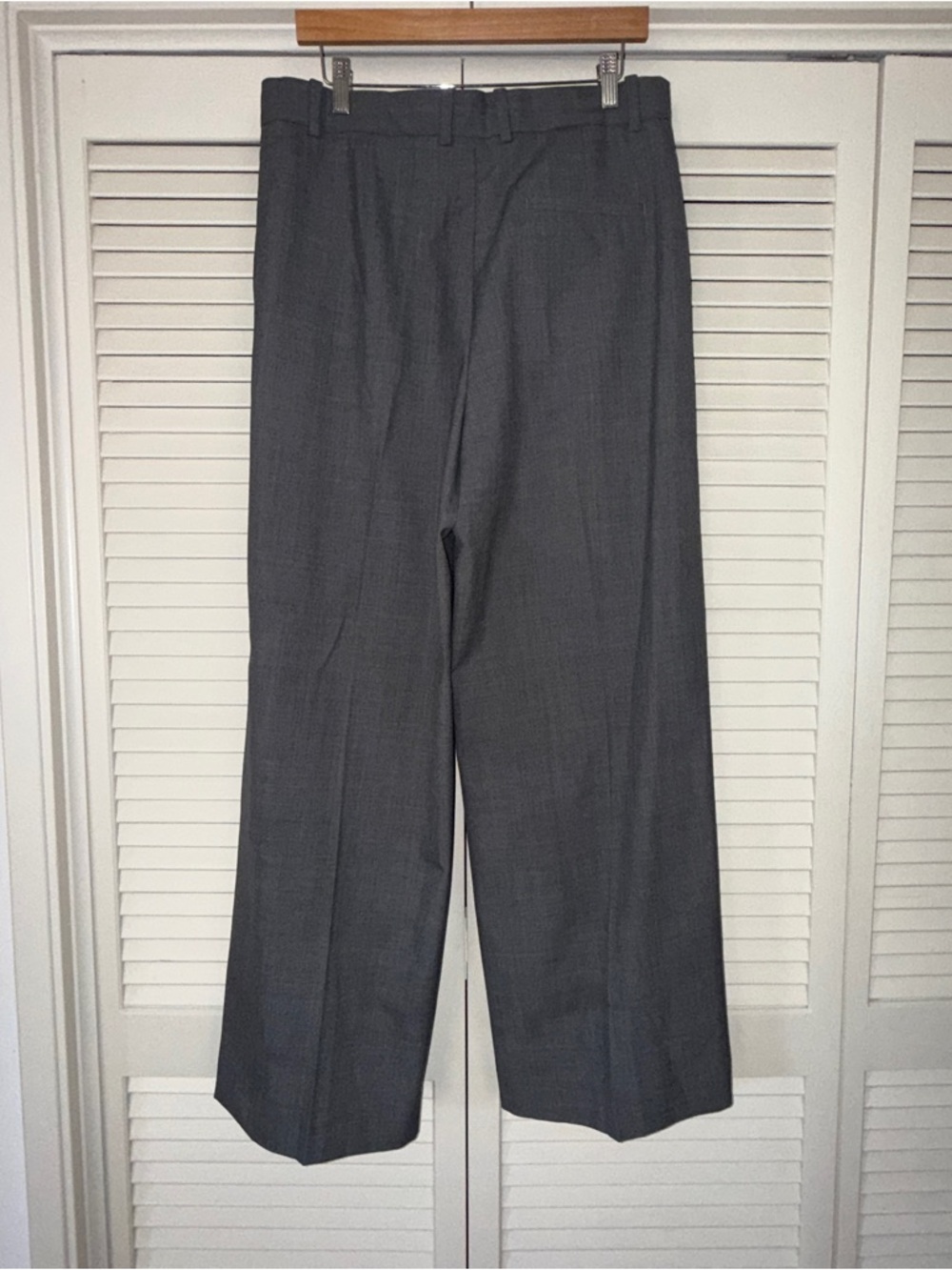COS relaxed twill wide leg pants / Classic Wide-Leg Gray Dress Trousers - Picture 3 of 4